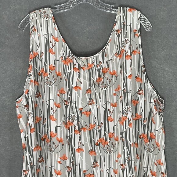Faded Glory Tank Top Womens 4XL Floral Forest Round Neck Casual Vacation Beach - Picture 6 of 11